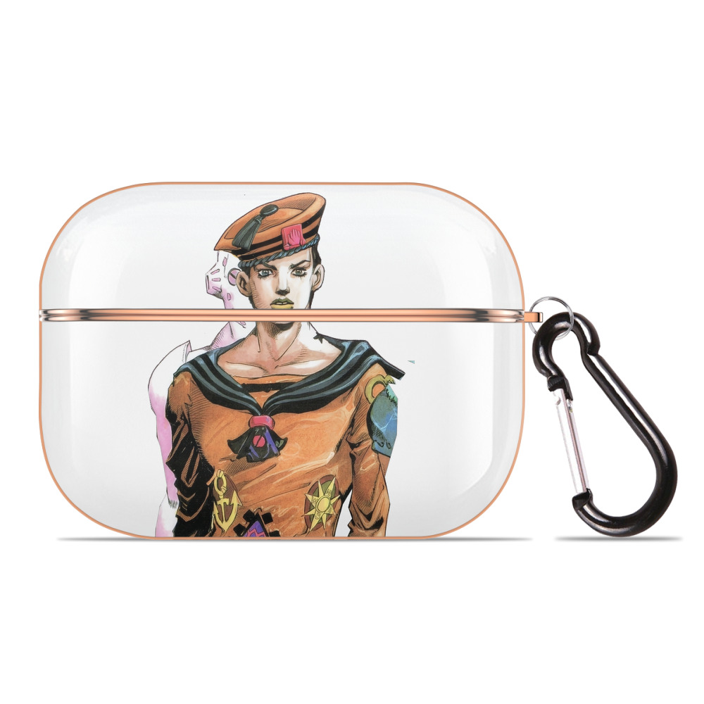 （画像用） ジョジョの奇妙な冒険 東方定助 JoJo's Bizarre Adventure Higashikata Josuke 【AirPods Pro用】ハードシェル保護ケース｜耐衝撃・防指紋・カラビナ付き商品仕様