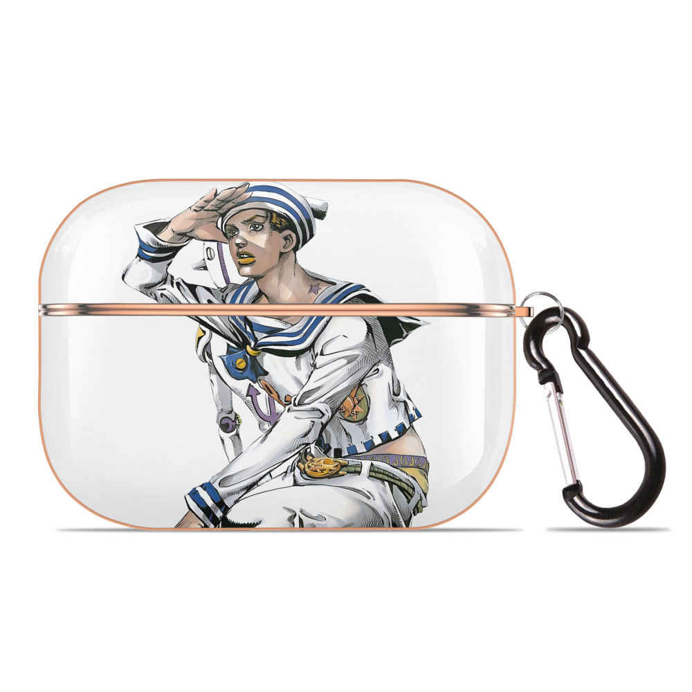 （画像用） ジョジョの奇妙な冒険 東方定助 JoJo's Bizarre Adventure Higashikata Josuke 【AirPods Pro用】ハードシェル保護ケース｜耐衝撃・防指紋・カラビナ付き商品仕様