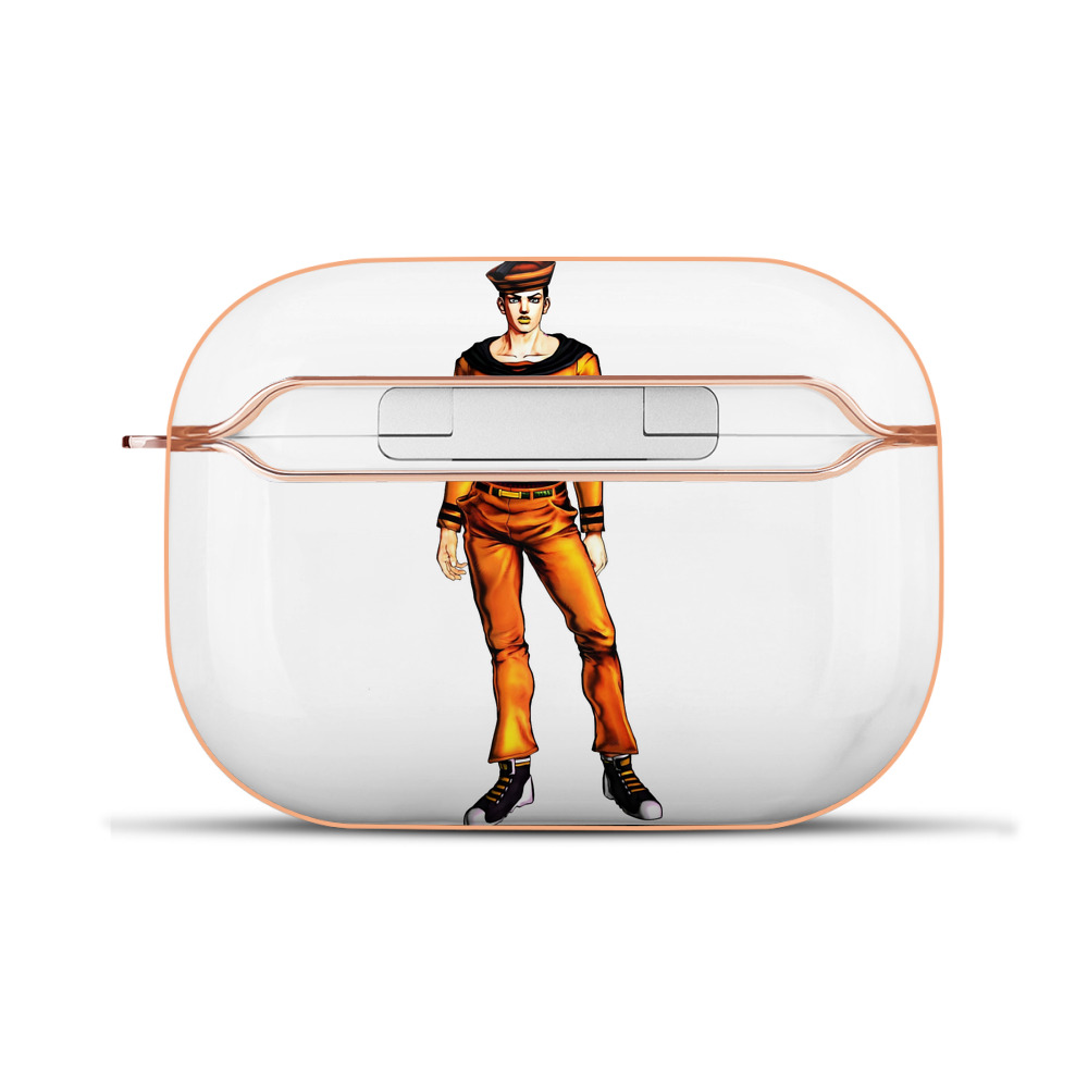 （画像用） ジョジョの奇妙な冒険 東方定助 JoJo's Bizarre Adventure Higashikata Josuke 【AirPods Pro用】ハードシェル保護ケース｜耐衝撃・防指紋・カラビナ付き商品仕様