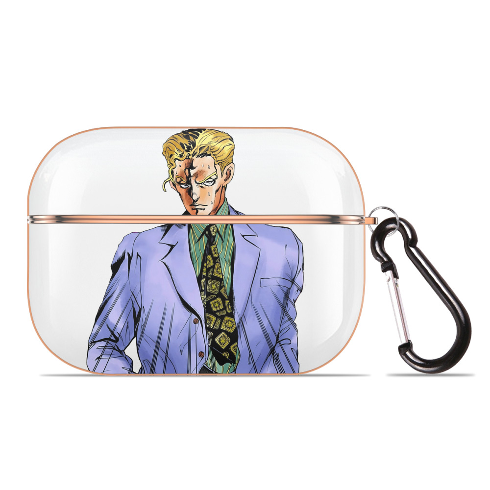 （画像用） ジョジョの奇妙な冒険 きら よしかげ JoJo's Bizarre Adventure Kira Yoshikage 【AirPods Pro用】ハードシェル保護ケース｜耐衝撃・防指紋・カラビナ付き商品仕様