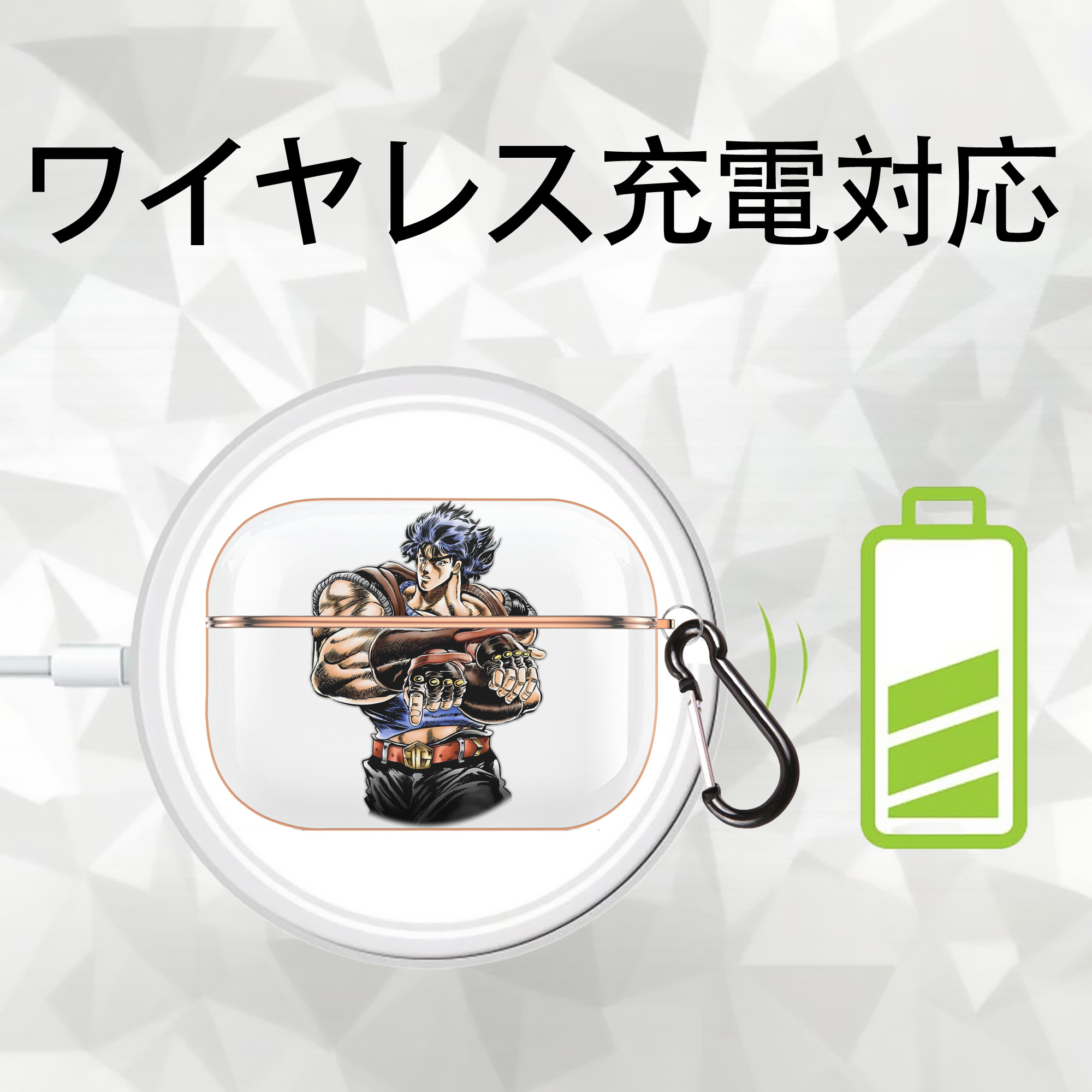 ジョジョの奇妙な冒険 /ジョナサン?ジョースター JoJo's Bizarre Adventure Jonathan Joestar 【AirPods Pro用】ハードシェル保護ケース｜耐衝撃・防指紋・カラビナ付き商品仕様