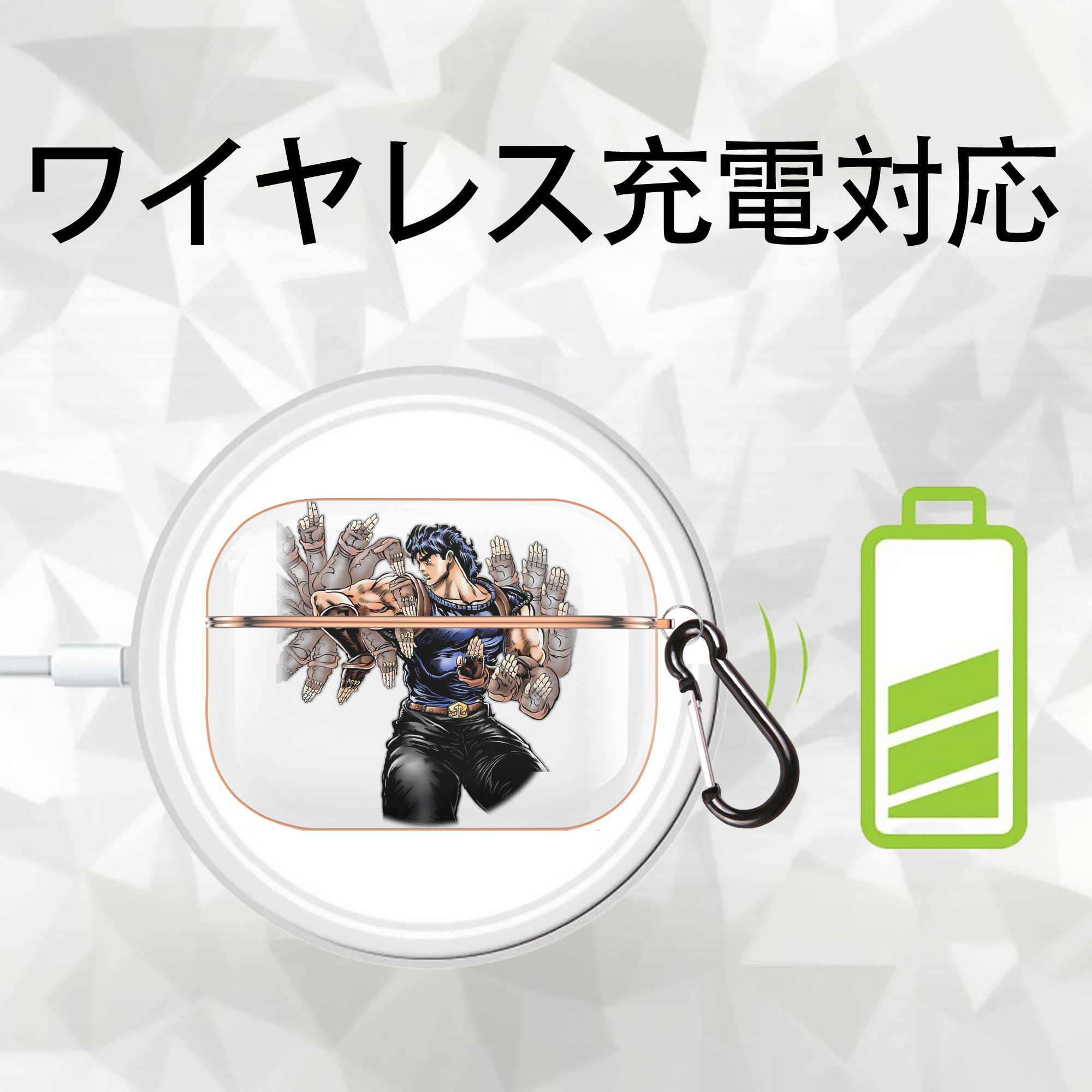ジョジョの奇妙な冒険 /ジョナサン?ジョースター JoJo's Bizarre Adventure Jonathan Joestar 【AirPods Pro用】ハードシェル保護ケース｜耐衝撃・防指紋・カラビナ付き商品仕様