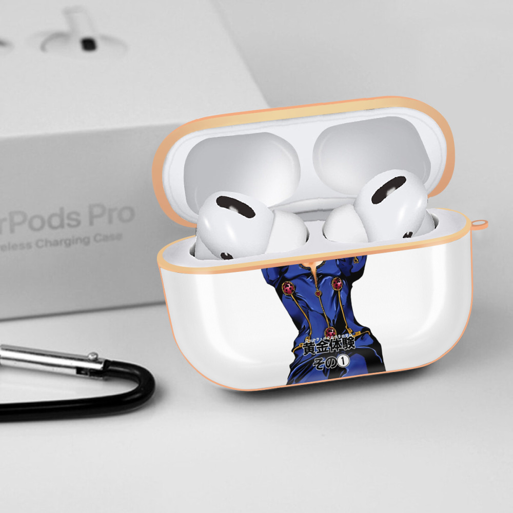 ジョジョの奇妙な冒険 ジョルノ?ジョバァーナ JoJo's Bizarre Adventure Giorno Giovanna 【AirPods Pro用】ハードシェル保護ケース｜耐衝撃・防指紋・カラビナ付き商品仕様