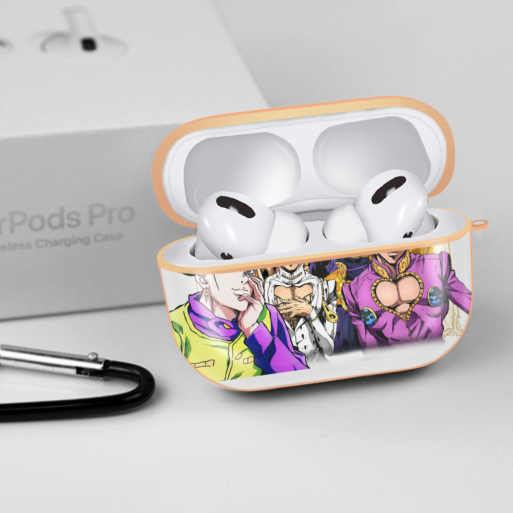 ジョジョの奇妙な冒険 ジョルノ?ジョバァーナ JoJo's Bizarre Adventure Giorno Giovanna 【AirPods Pro用】ハードシェル保護ケース｜耐衝撃・防指紋・カラビナ付き商品仕様