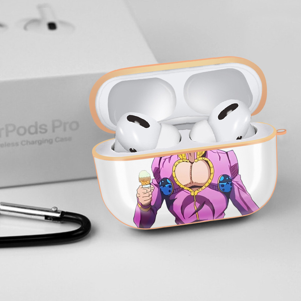 ジョジョの奇妙な冒険 ジョルノ?ジョバァーナ JoJo's Bizarre Adventure Giorno Giovanna 【AirPods Pro用】ハードシェル保護ケース｜耐衝撃・防指紋・カラビナ付き商品仕様