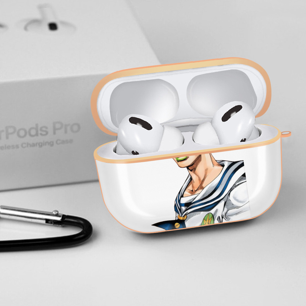 ジョジョの奇妙な冒険 東方定助 JoJo's Bizarre Adventure Higashikata Josuke 【AirPods Pro用】ハードシェル保護ケース｜耐衝撃・防指紋・カラビナ付き商品仕様