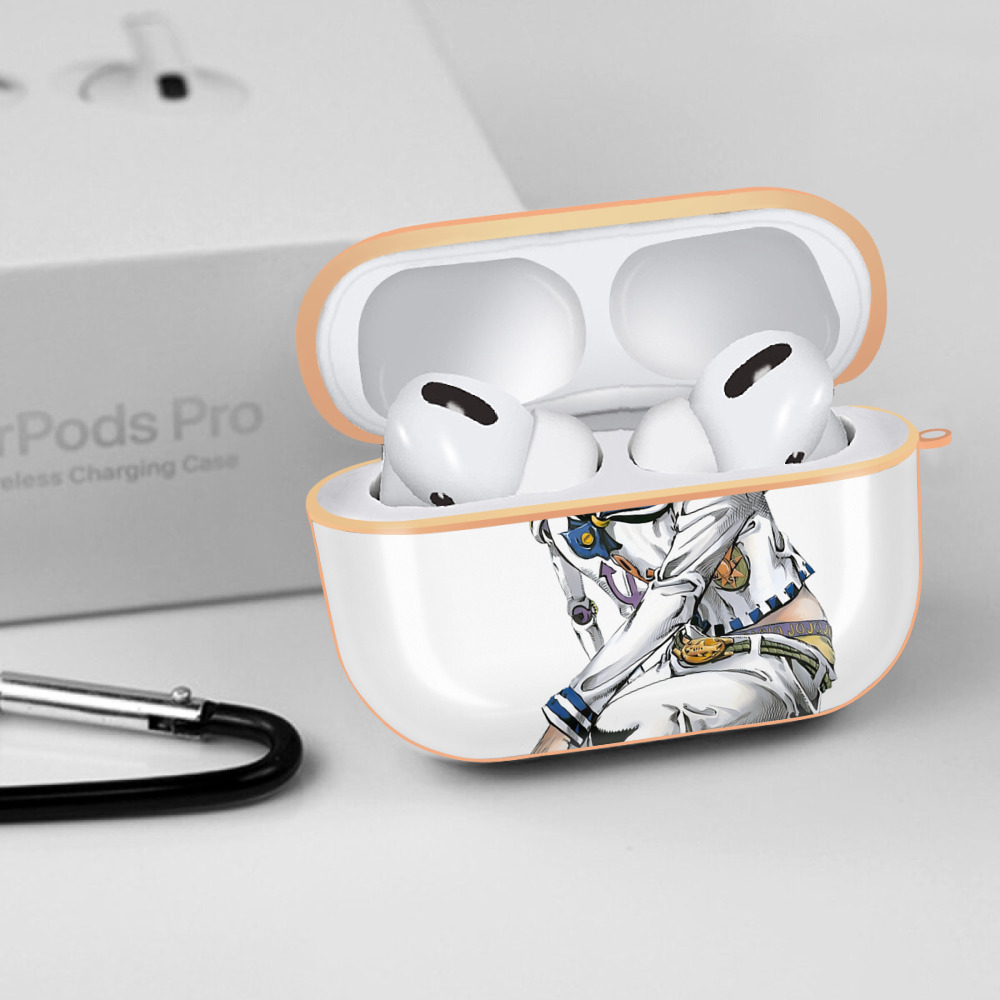 ジョジョの奇妙な冒険 東方定助 JoJo's Bizarre Adventure Higashikata Josuke 【AirPods Pro用】ハードシェル保護ケース｜耐衝撃・防指紋・カラビナ付き商品仕様