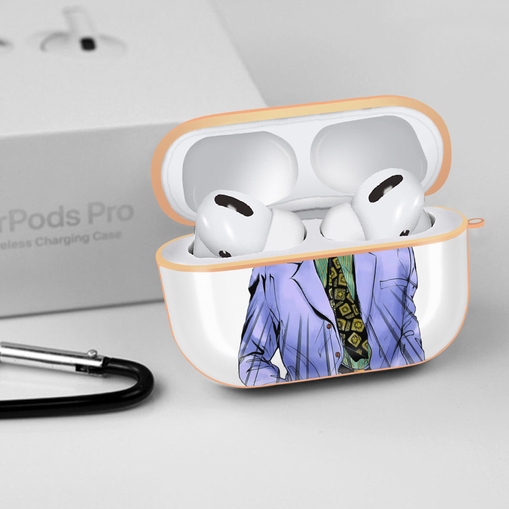 ジョジョの奇妙な冒険 きら よしかげ JoJo's Bizarre Adventure Kira Yoshikage 【AirPods Pro用】ハードシェル保護ケース｜耐衝撃・防指紋・カラビナ付き商品仕様