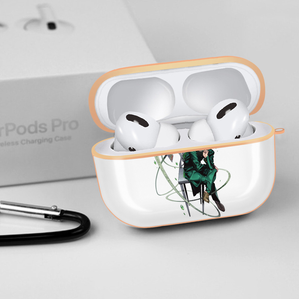 ジョジョの奇妙な冒険 花京院 典明（かきょういん のりあき） JoJo's Bizarre Adventure Kakyoin Noriaki 【AirPods Pro用】ハードシェル保護ケース｜耐衝撃・防指紋・カラビナ付き商品仕様