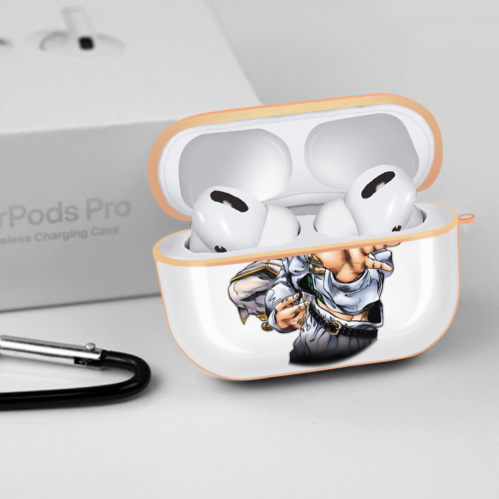 ジョジョの奇妙な冒険 岸辺 露伴（きしべ ろはん） JoJo's Bizarre Adventure Rohan Kishibe 【AirPods Pro用】ハードシェル保護ケース｜耐衝撃・防指紋・カラビナ付き商品仕様