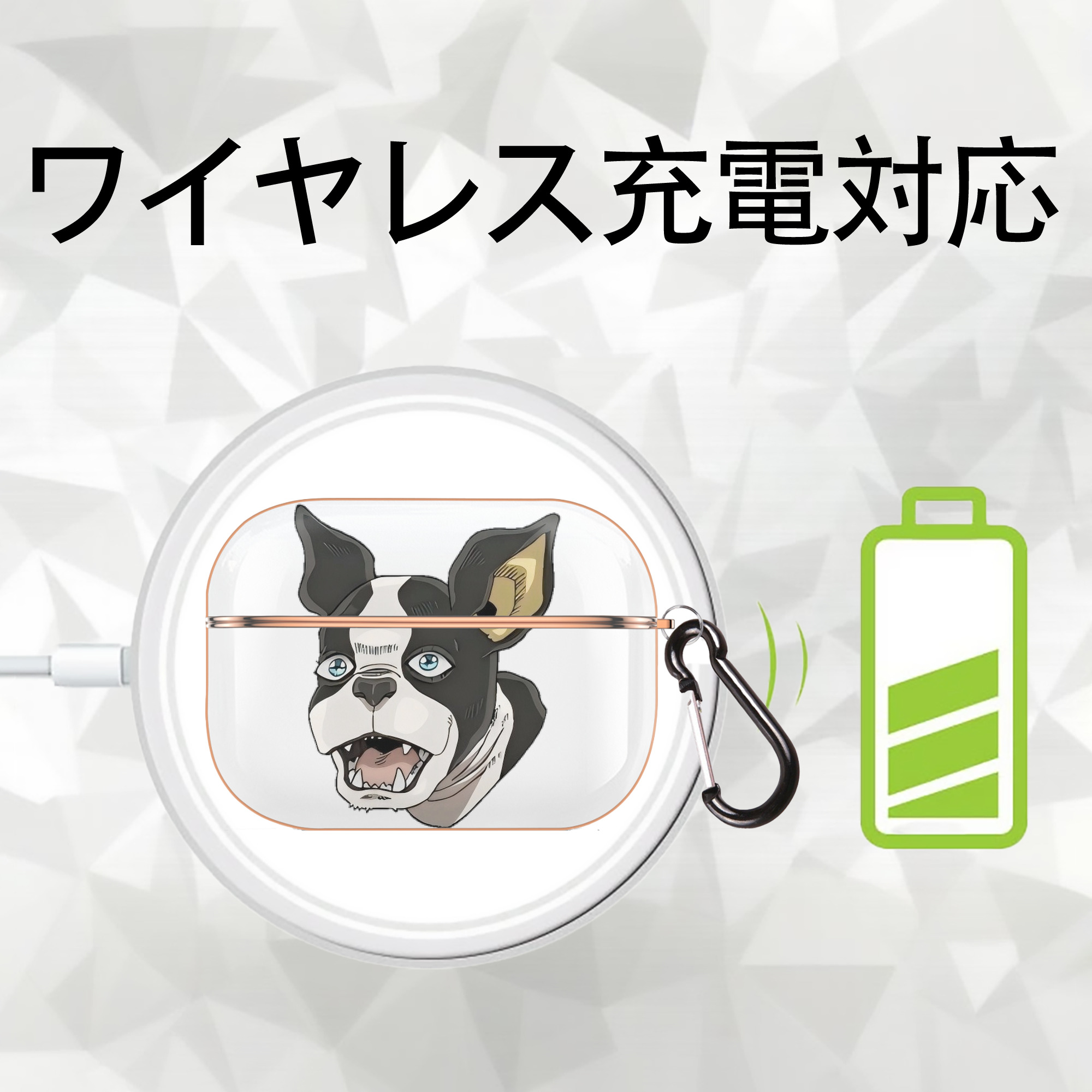 ジョジョの奇妙な冒険 イギー JoJo's Bizarre Adventure Iggy 【AirPods Pro用】ハードシェル保護ケース｜耐衝撃・防指紋・カラビナ付き商品仕様