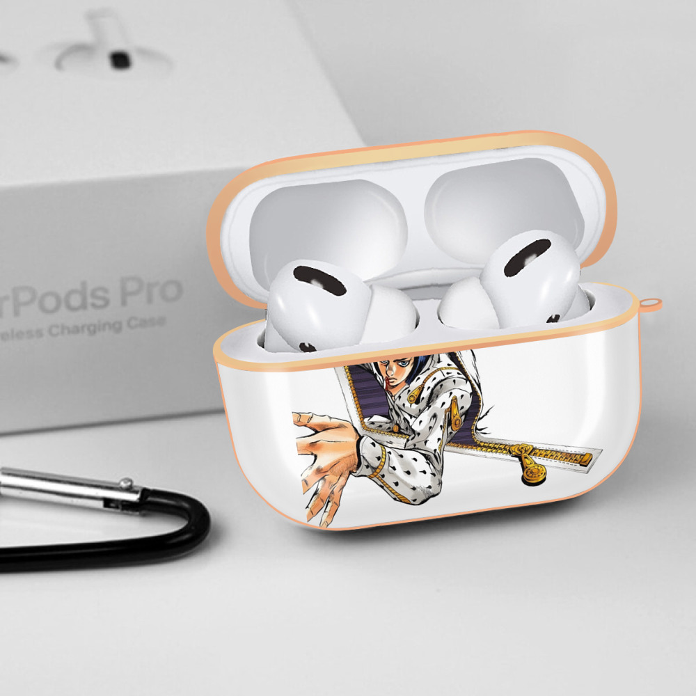 ジョジョの奇妙な冒険 ブローノ?ブチャラティ JoJo's Bizarre Adventure Bruno Bucciarati 【AirPods Pro用】ハードシェル保護ケース｜耐衝撃・防指紋・カラビナ付き商品仕様